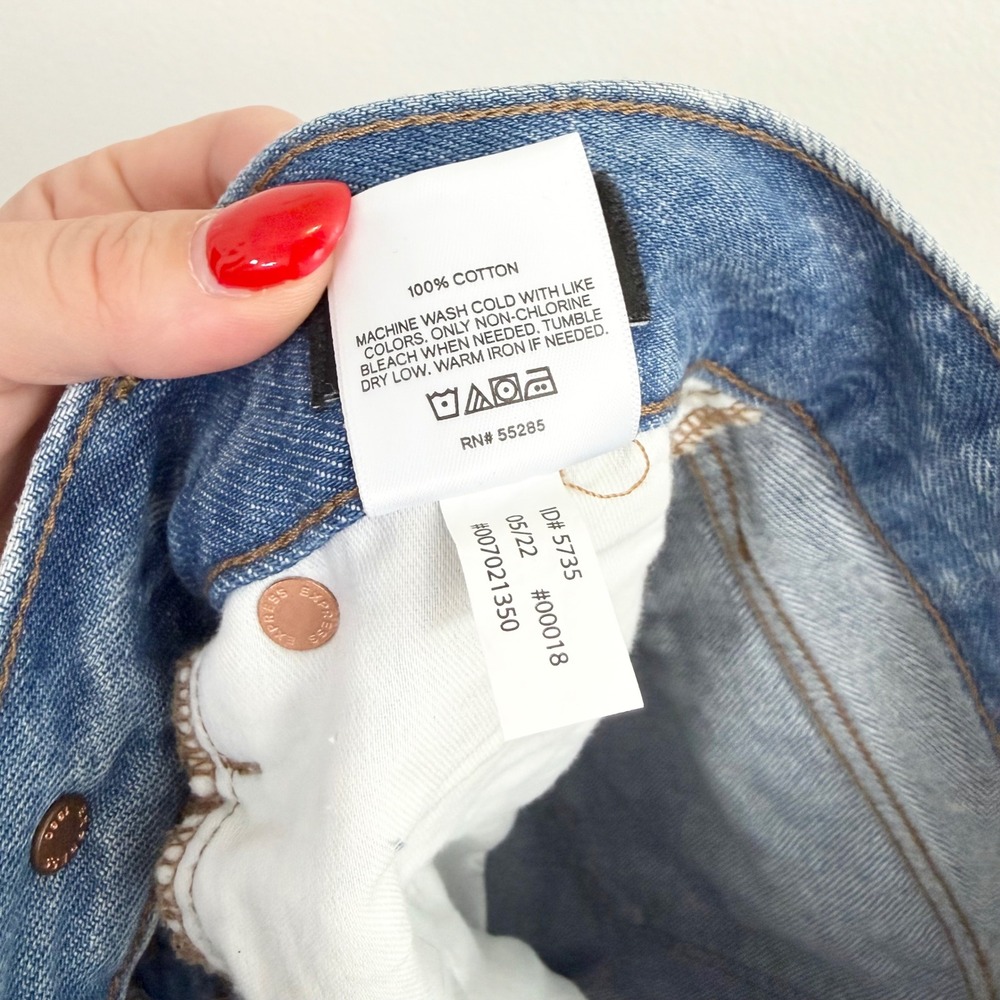 Express High Rise Wide Leg Relaxed Jeans Light Wash 100% Cotton Women's Size 2R - Picture 9 of 9